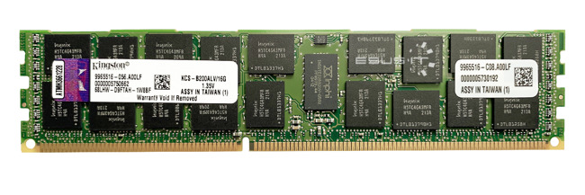 Memory RAM 1x 16GB Kingston ECC REGISTERED DDR3 2Rx4 1333MHz PC3-10600 RDIMM | KCS-B200ALV/16G