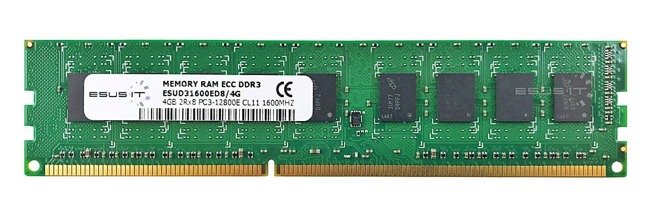 Memory RAM 1x 4GB ESUS IT ECC UNBUFFERED DDR3 2Rx8 1600MHz PC3-12800 UDIMM | ESUD31600ED8/4G