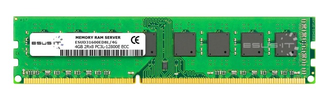 Memory RAM 1x 4GB ESUS IT ECC UNBUFFERED DDR3 2Rx8 1600MHz PC3-12800 UDIMM | ESUD31600ED8L/4G