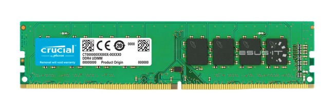 Memory RAM 1x 8GB Crucial NON-ECC UNBUFFERED DDR4 2666MHZ PC4-21300 UDIMM | CT8G4DFS8266