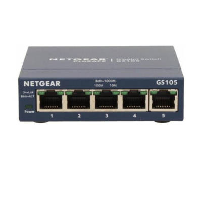 Switch Netgear GS105GE | 128 kB | 10 Gb/s | 5x Ethernet Port