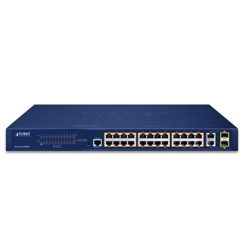 Switch Planet FGSW-2624HPS4 24x 100Mb 2x RJ-45/SFP 370 W PoE+