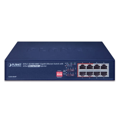 Switch Planet GSD-804P 8x 1Gb 60 W PoE