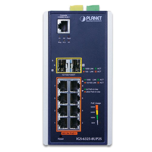 Switch Planet IGS-6325-8UP2S 8x 1Gb 2x SFP 360 W PoE++