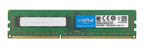 Memory RAM 1x 8GB Crucial ECC REGISTERED DDR3  1600MHz PC3-12800 RDIMM | CT8G3ERSLD8160B.18FN