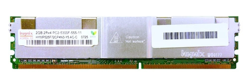 Memory RAM 1x 2GB Hynix ECC FULLY BUFFERED DDR2 667MHz PC2-5300 FBDIMM | HYMP525F72CP4N3-Y5