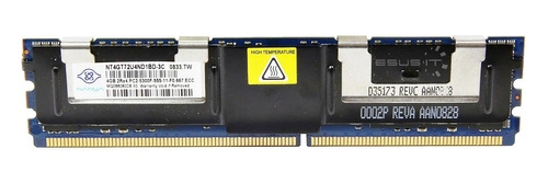 Memory RAM 1x 4GB Nanya ECC FULLY BUFFERED DDR2 667MHz PC2-5300 FBDIMM | NT4GT72U4ND1BD-3C